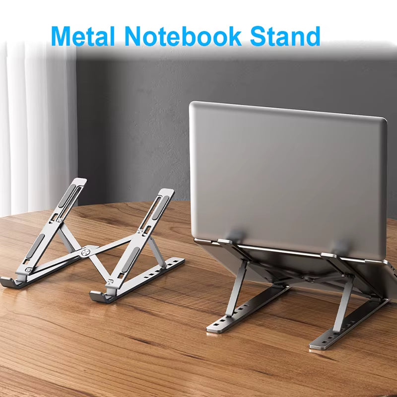 Portable Laptop Stand Aluminum Notebook Support Computer Bracket Macbook Air Pro Holder Accessories Foldable Lap Top Base for Pc