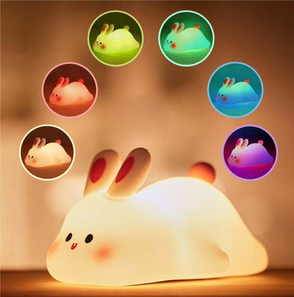 BunnyGlow Night Light – Soft Silicone Touch Lamp for Sweet Dreams