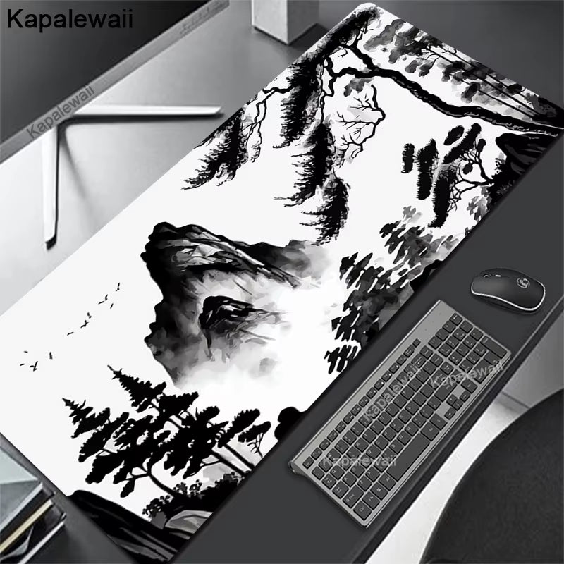 Desk Mat Gamer Mousepads Company Mouse Pad Office Desk Pad Ink Painting Large Mousepad Chinese Style Mouse Mat for Computer Pads