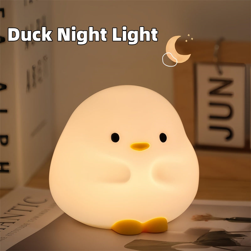 Sleepy Duck™ LED Night Light – Soft Silicone Touch Lamp for Cozy Nights