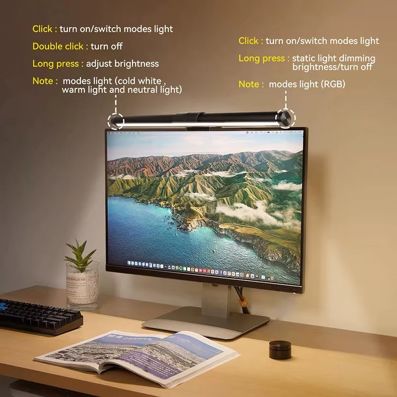 Stepless Dimming Led Desk Lamps for Computer Monitor Lights Bar USB Reading Light Monitor Lamp Backlight Screenbar Office Light
