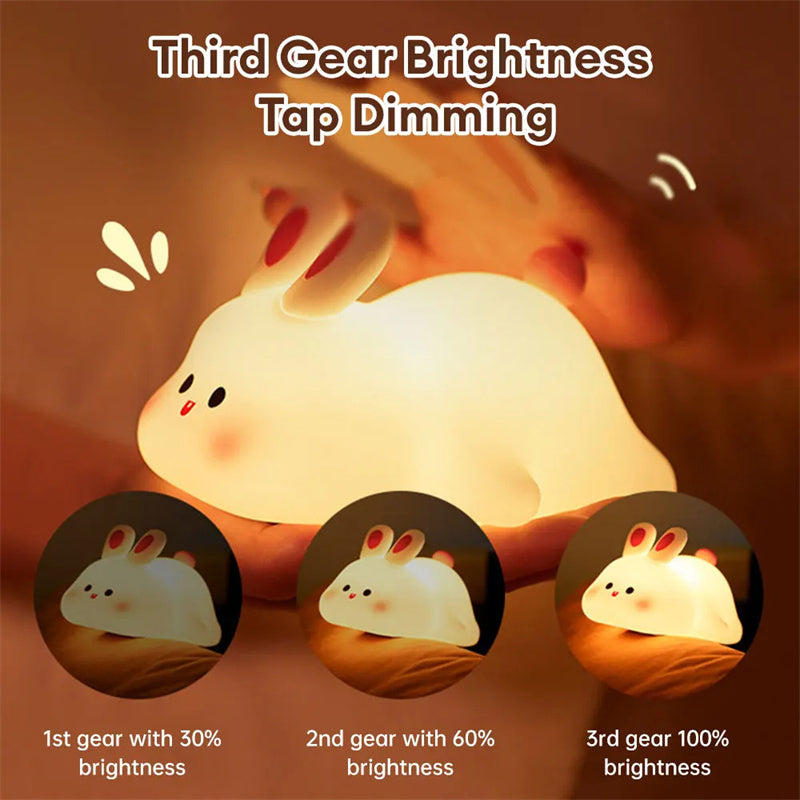 BunnyGlow Night Light – Soft Silicone Touch Lamp for Sweet Dreams