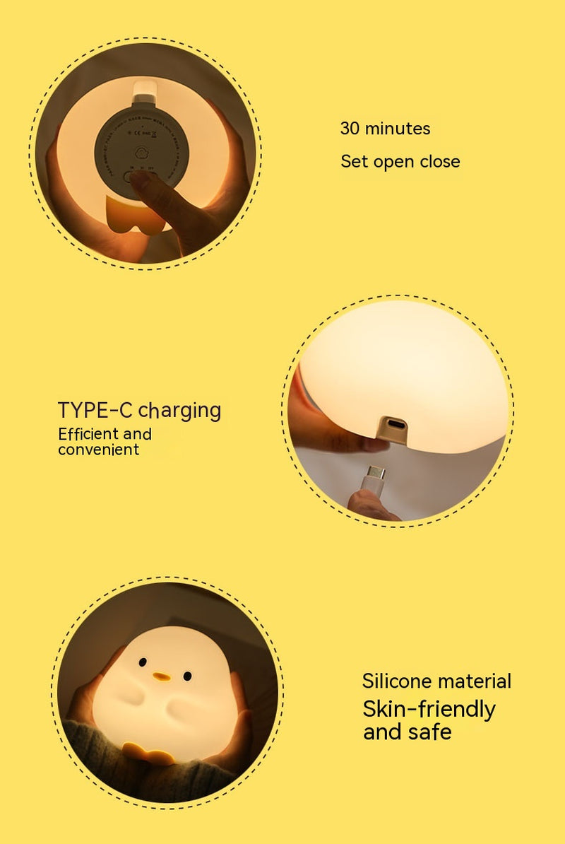 Sleepy Duck™ LED Night Light – Soft Silicone Touch Lamp for Cozy Nights