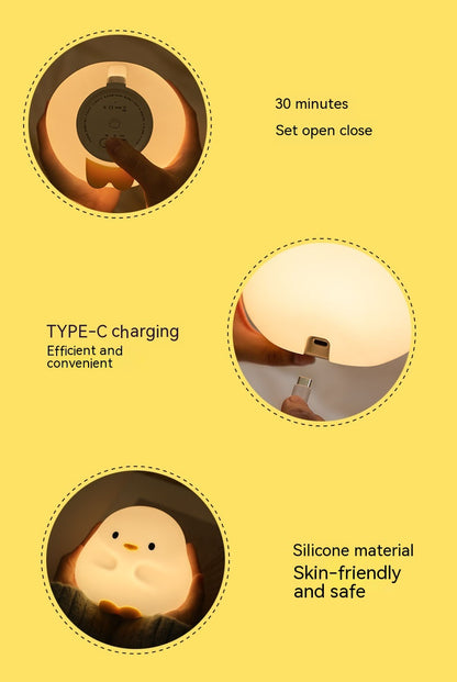Sleepy Duck™ LED Night Light – Soft Silicone Touch Lamp for Cozy Nights