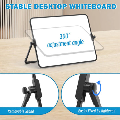 Dry Erase White Board with Stand Erasable Whiteboard with Support School Presentation Board with Bracket Desk Stable A3 A4 Size