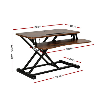 Height-Adjustable Standing Desk Riser – Ergonomic Sit-to-Stand Workstation (80cm)