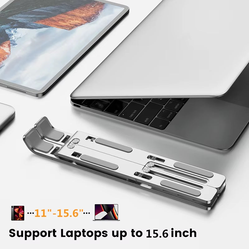 Portable Laptop Stand Aluminum Notebook Support Computer Bracket Macbook Air Pro Holder Accessories Foldable Lap Top Base for Pc
