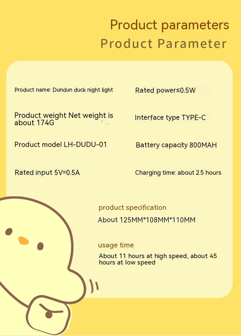 Sleepy Duck™ LED Night Light – Soft Silicone Touch Lamp for Cozy Nights