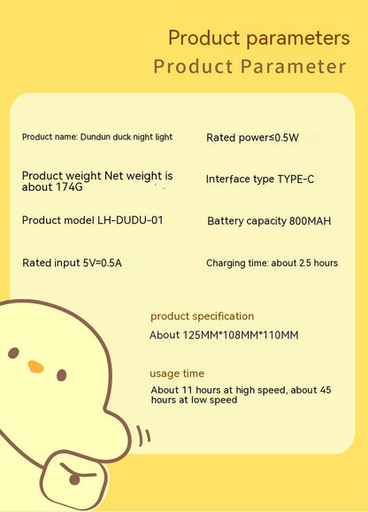 Sleepy Duck™ LED Night Light – Soft Silicone Touch Lamp for Cozy Nights