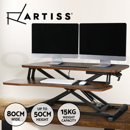 Height-Adjustable Standing Desk Riser – Ergonomic Sit-to-Stand Workstation (80cm)
