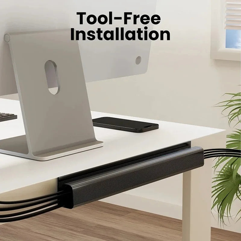 1Pc Channel Desk Cable Organizer Cable Management Accessories Cable Protecter No Drilling under Desk Management Tray
