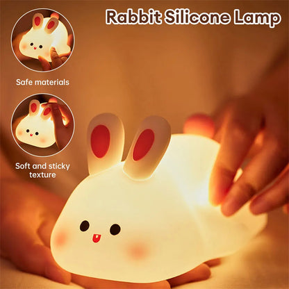 BunnyGlow Night Light – Soft Silicone Touch Lamp for Sweet Dreams
