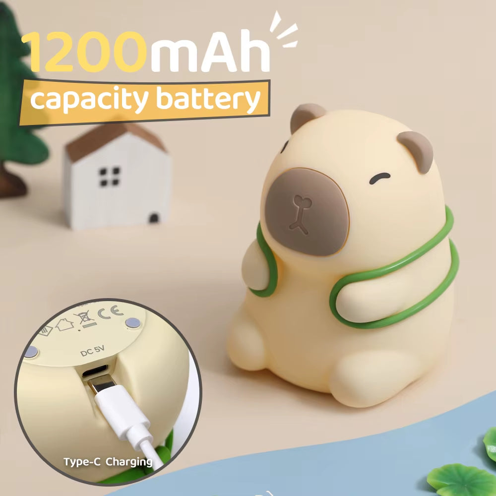 Capybara Cute Night Light Silicone Lamp With 7 Colours
