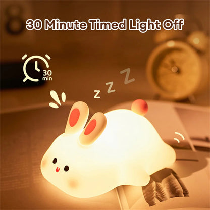 BunnyGlow Night Light – Soft Silicone Touch Lamp for Sweet Dreams