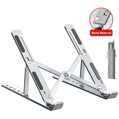 Portable Laptop Stand Aluminum Notebook Support Computer Bracket Macbook Air Pro Holder Accessories Foldable Lap Top Base for Pc