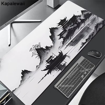Desk Mat Gamer Mousepads Company Mouse Pad Office Desk Pad Ink Painting Large Mousepad Chinese Style Mouse Mat for Computer Pads