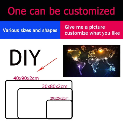 Cute Large Gaming Keyboard Mouse Pad XL Green Botany Computer Gamer Tablet Pad Mousepad with Edge Locking Rubber Play Mice Mats