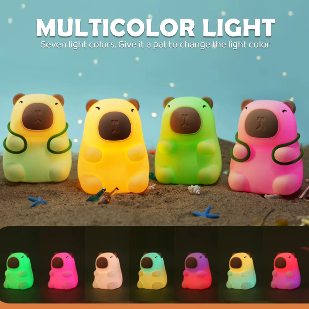 Capybara Cute Night Light Silicone Lamp With 7 Colours