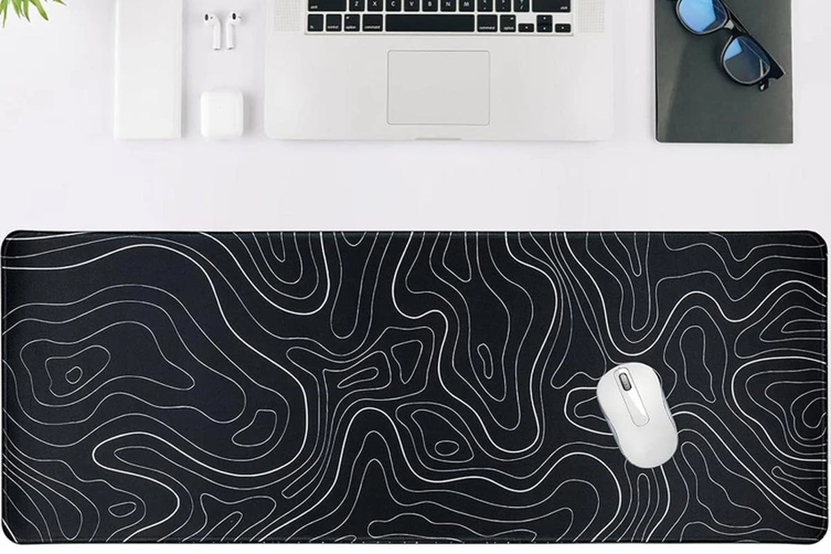 Mouse Pad Gaming Mousepad with Anti-Slip Rubber Base for Keyboard and Mouse -Black