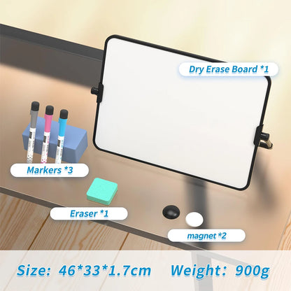 Dry Erase White Board with Stand Erasable Whiteboard with Support School Presentation Board with Bracket Desk Stable A3 A4 Size