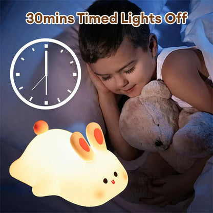 BunnyGlow Night Light – Soft Silicone Touch Lamp for Sweet Dreams