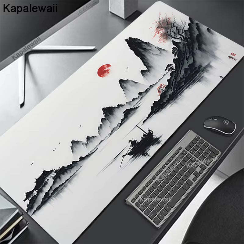 Desk Mat Gamer Mousepads Company Mouse Pad Office Desk Pad Ink Painting Large Mousepad Chinese Style Mouse Mat for Computer Pads